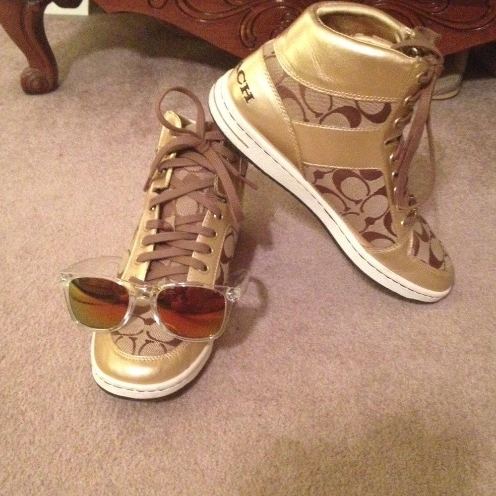 Coach Gold Metallic High Tops.